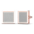 14K Rose Gold Diamond Square Stud Earrings B820