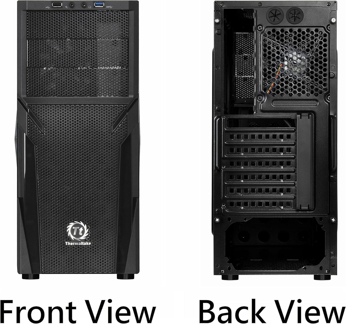 Black SPCC ATX Mid Tower Computer Chassis H991