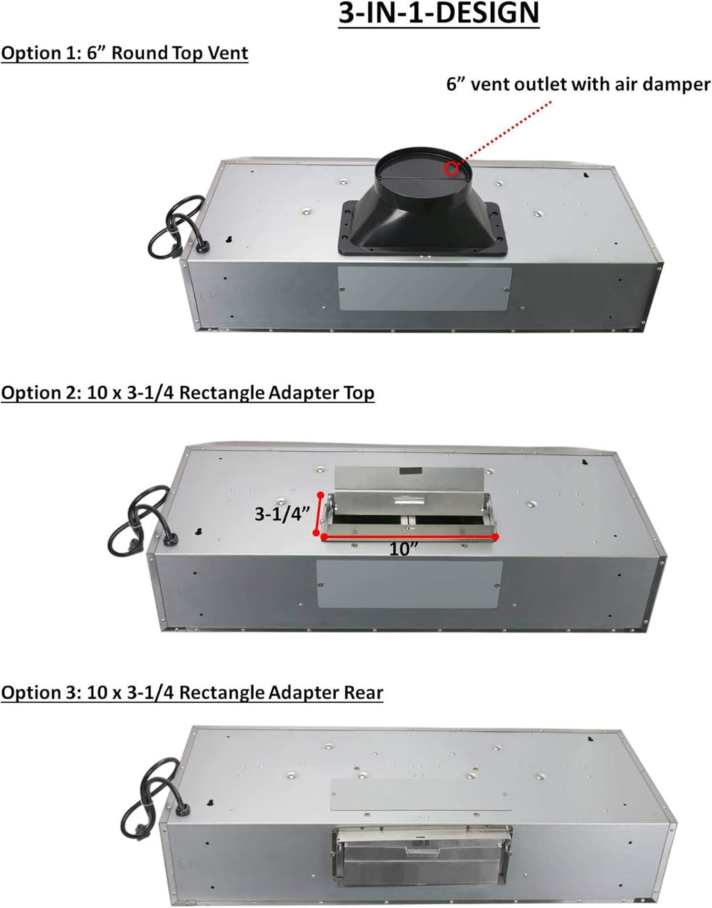 30 Inch Under Cabinet Stainless Steel Range Hood with Baffle Filters V200