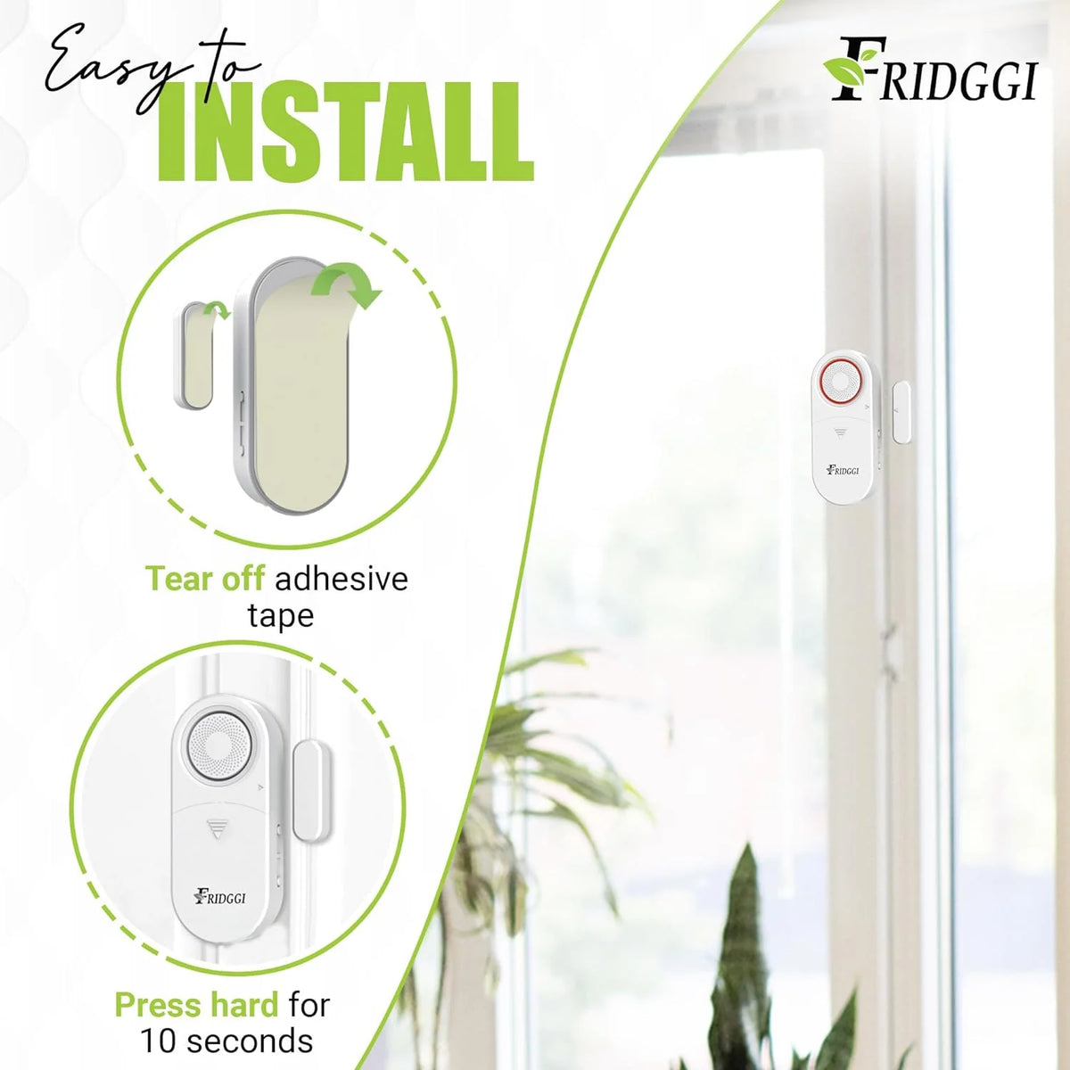 3in1 Alarm Door Ajar Chime with Delay White O1932