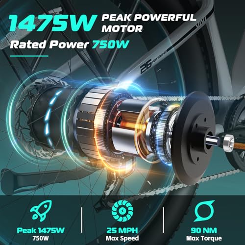26" x 4.0 Fat Tire Electric Bike with 48V 15AH Battery H9048