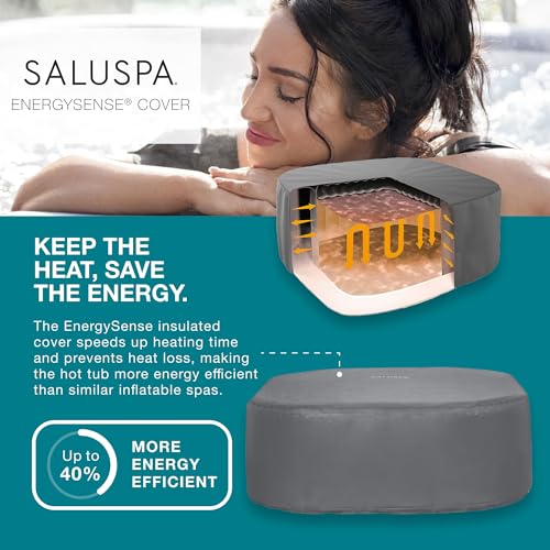 Blue Inflatable Hot Tub with 140 AirJets and EnergySense Cover A35916