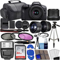 Mirrorless Camera with RF-S 18-45mm f/4.5-6.3 STM Lens + Wide Angle & Telephoto Lenses + 64GB Memory + 3pc Filter Kit + Case + Flash + Tripod M8148
