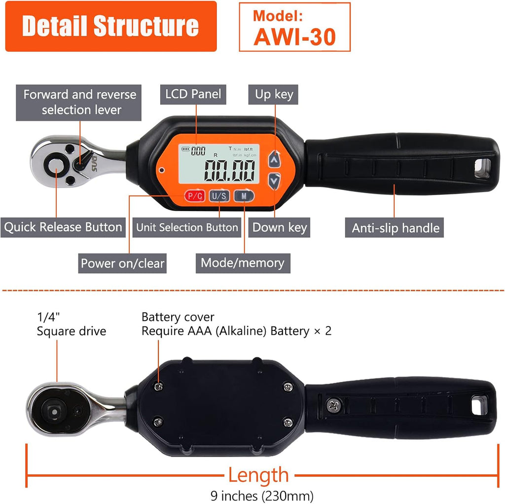 1/4-inch Drive Digital Torque Wrench D19299