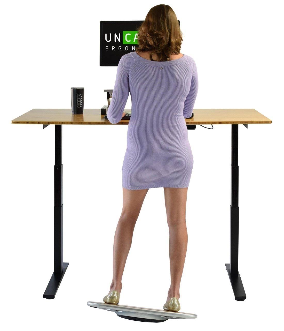 Electric Adjustable Height Standing Desk Black / 60x30x22 Natural Bamboo R1853
