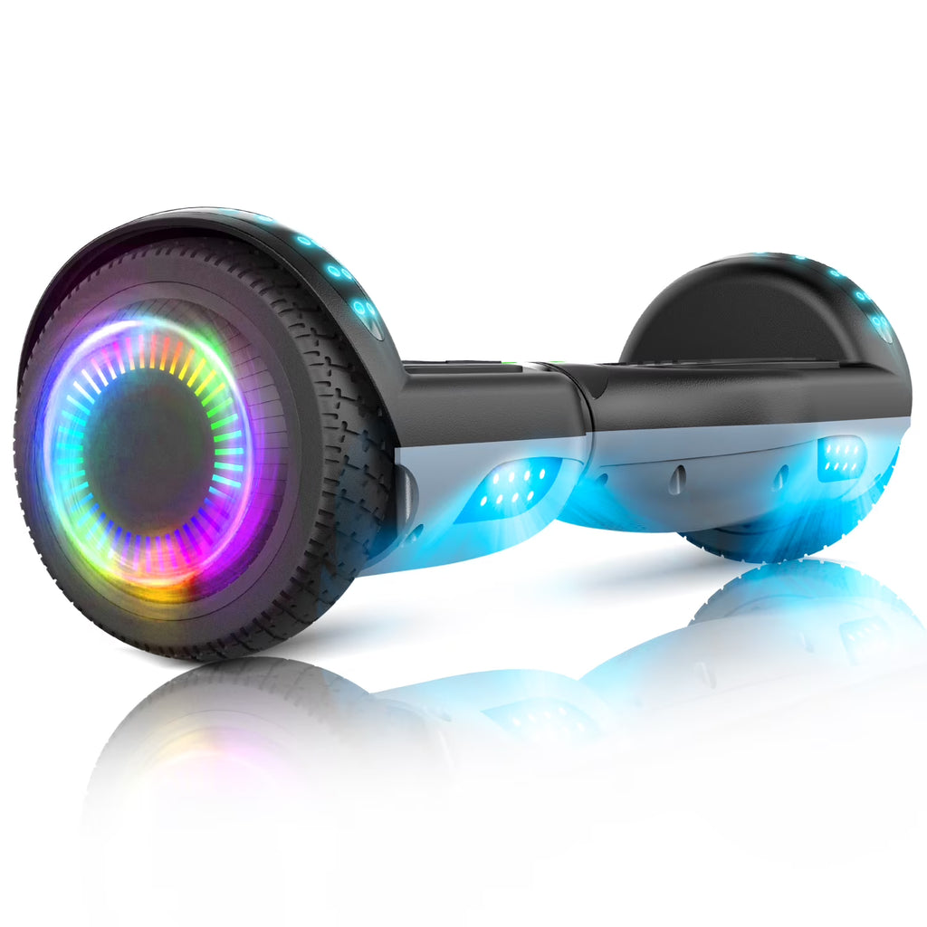 6.5 In. All Terrain Self Balancing Hoverboard with Bluetooth Speaker and LED Lights, Black Gray M1621