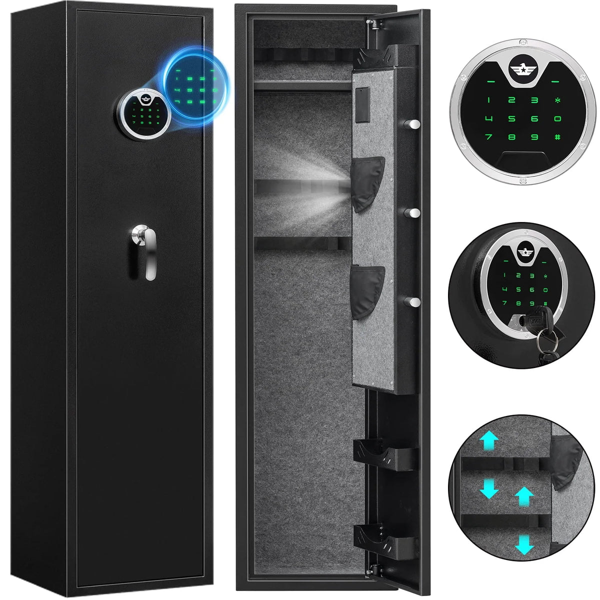Biometric Fingerprint Long Gun Safe with Alarm System I686024