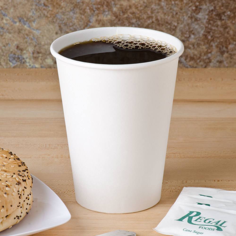 12 oz White Poly Paper Hot Cup D860299