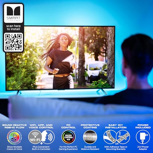 10ft Sound Reactive RGB+IC LED Strip Lights X14513