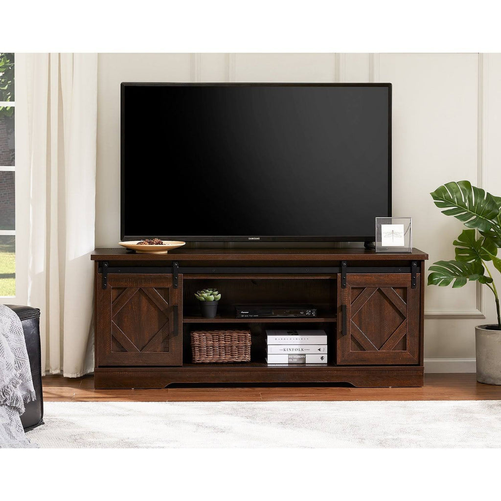Rustic Grey Wash Wood TV Stand Storage Cabinet N804012
