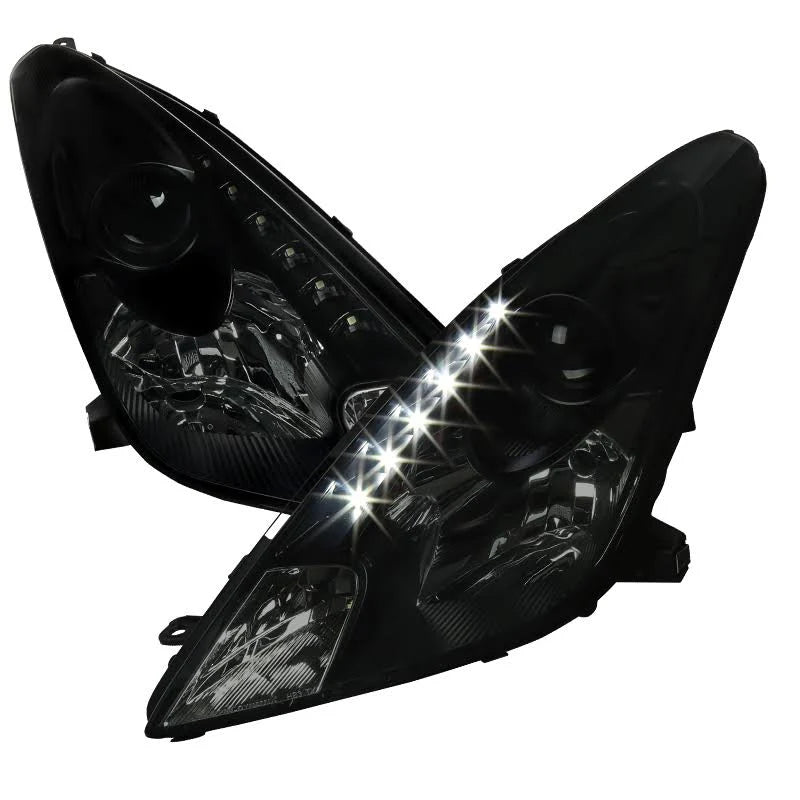 Black Smoke LED DRL Projector Headlights A95397