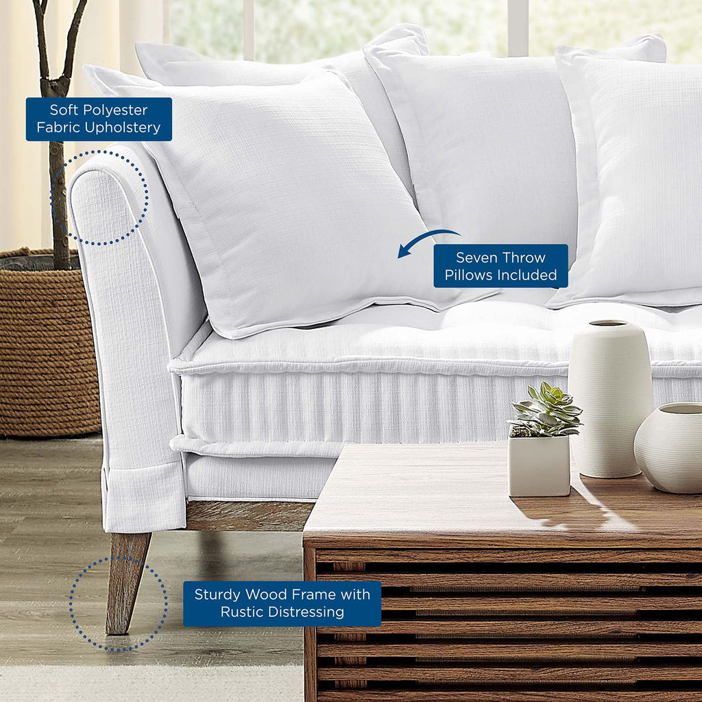 White Fabric Sofa T349161