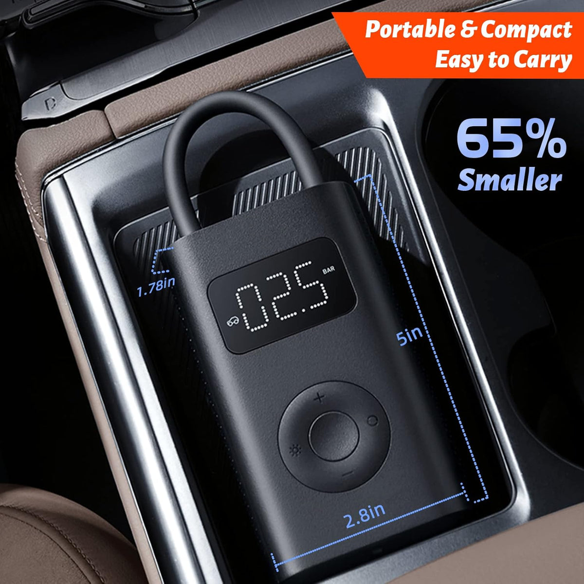 Portable 12V DC Electric Air Compressor Tire Pump Inflator with Pressure Gauge LED Light E85801