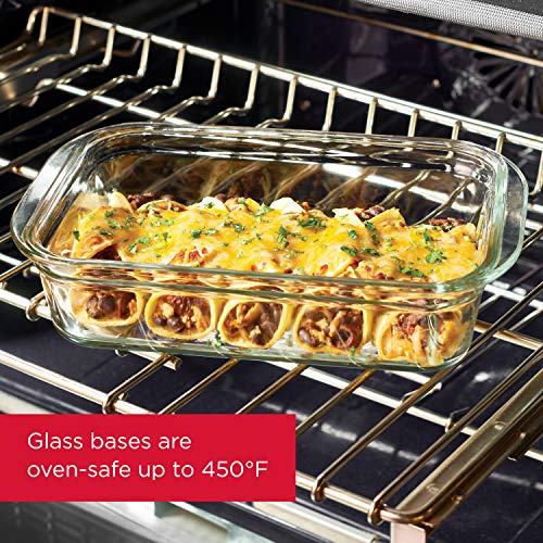 8-Cup Glass Food Container with Lid (2 Pieces) I6276
