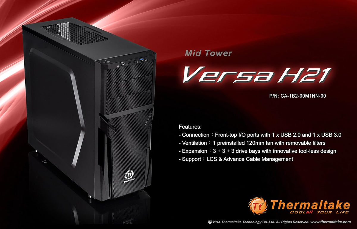 Black SPCC ATX Mid Tower Computer Chassis H991