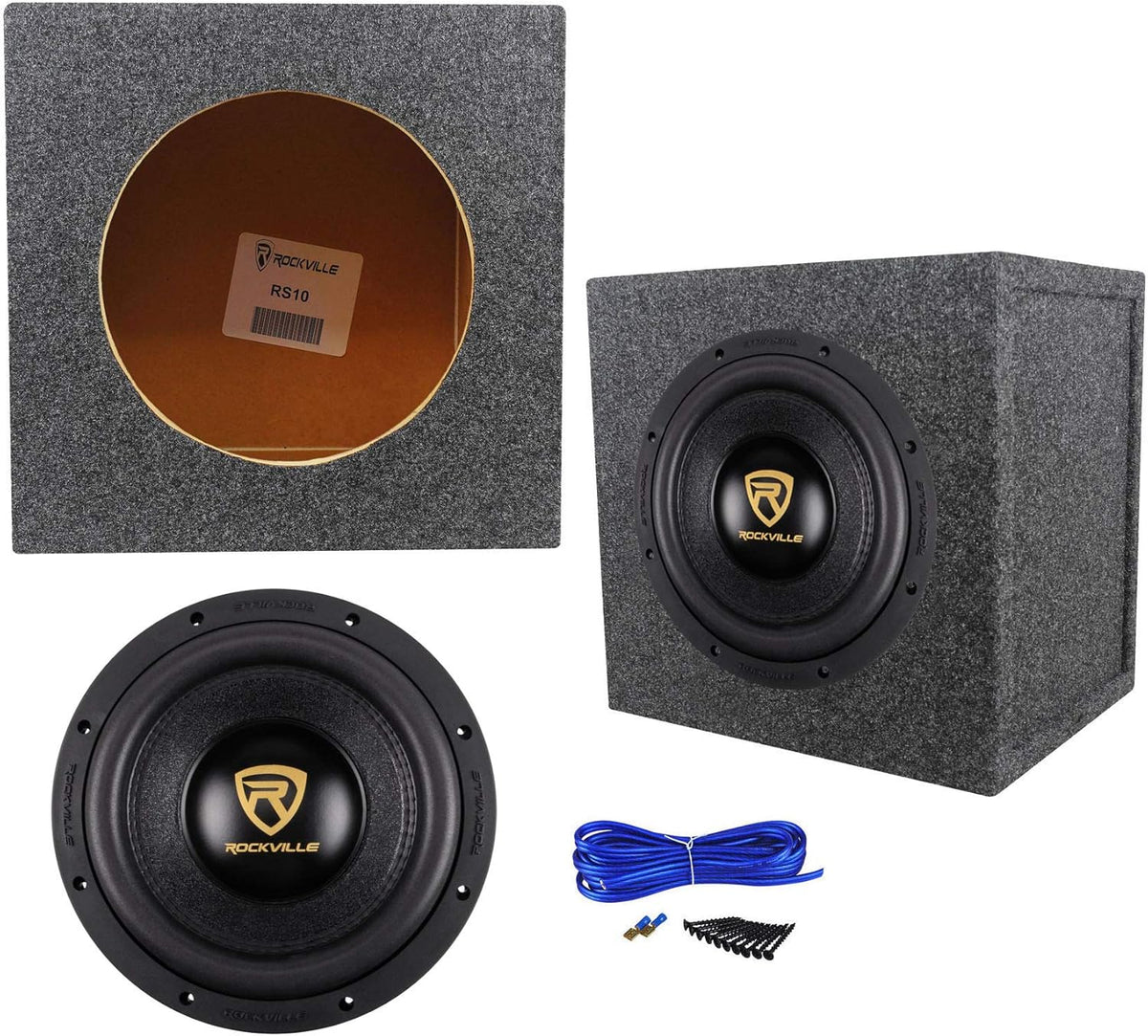 10 3200 Watt Car Audio Subwoofer with Sealed Sub Box Enclosure Q91912