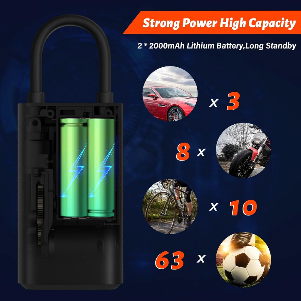 Portable 12V DC Electric Air Compressor Tire Pump Inflator with Pressure Gauge LED Light E85801