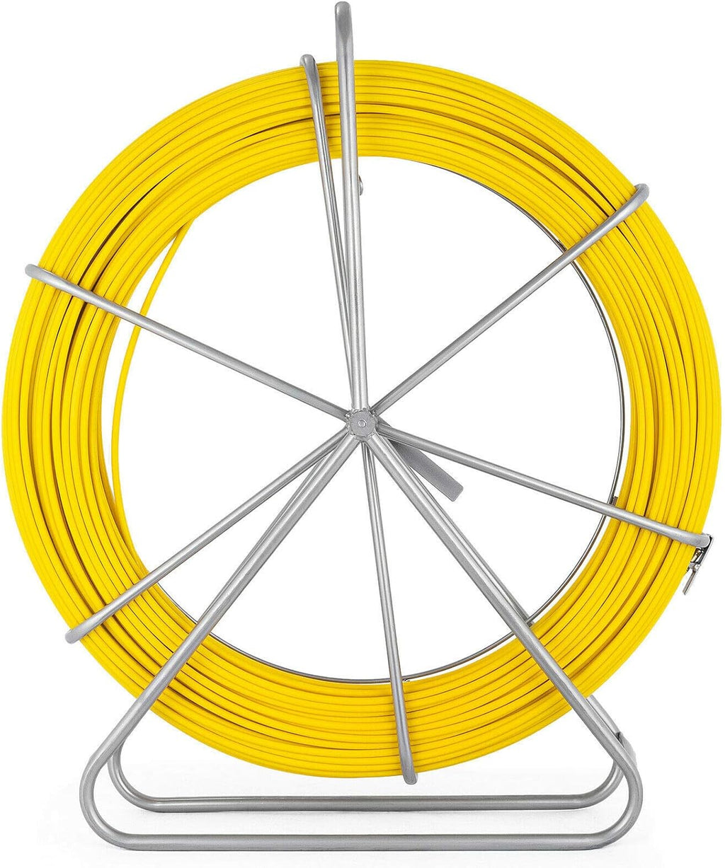 Fiberglass Fish Tape 6MM 656FT with Steel Reel Stand V4150