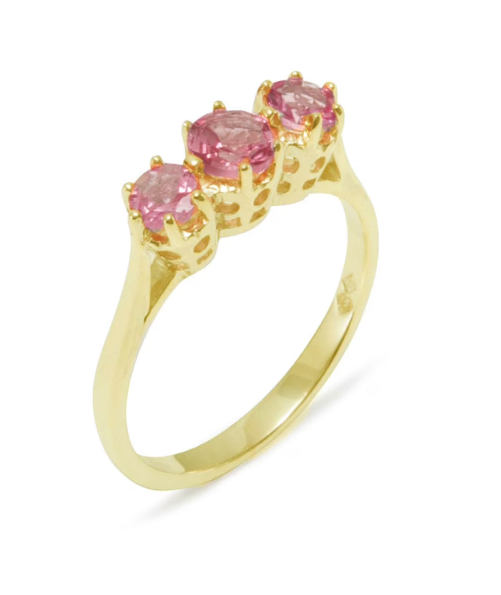 14k Yellow Gold Pink Tourmaline Engagement Ring Q93143