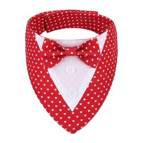 Red Plaid Dog Christmas Collar with Bowtie N30902