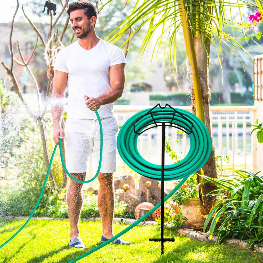 Black Heavy Duty Metal Garden Hose Holder C863093