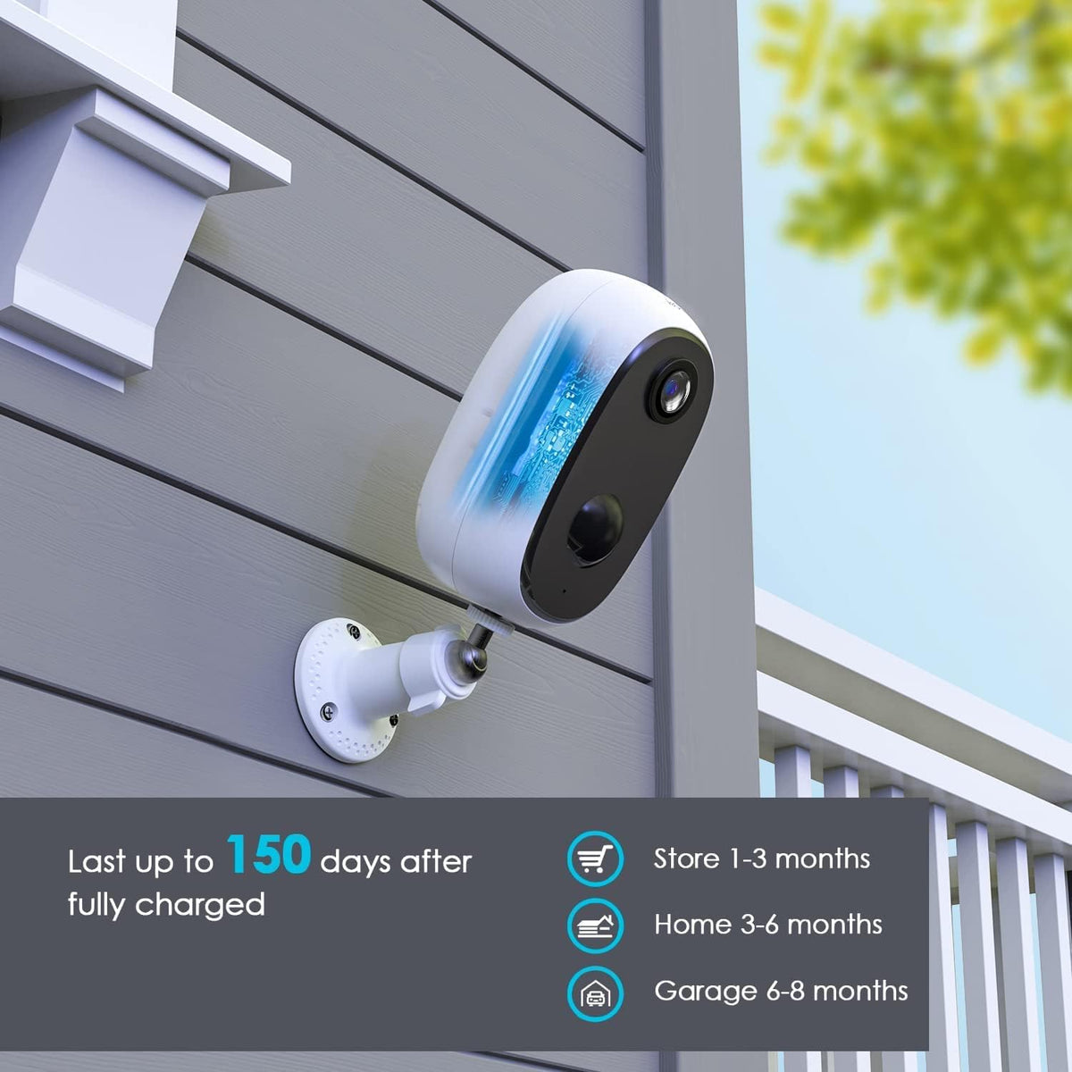 Battery Powered WiFi Wireless Security Camera 1080P Waterproof E7587