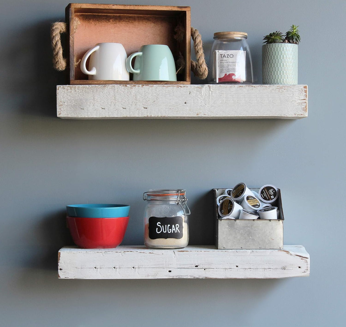 Reclaimed Wood Floating Shelves, Set of Two I295630