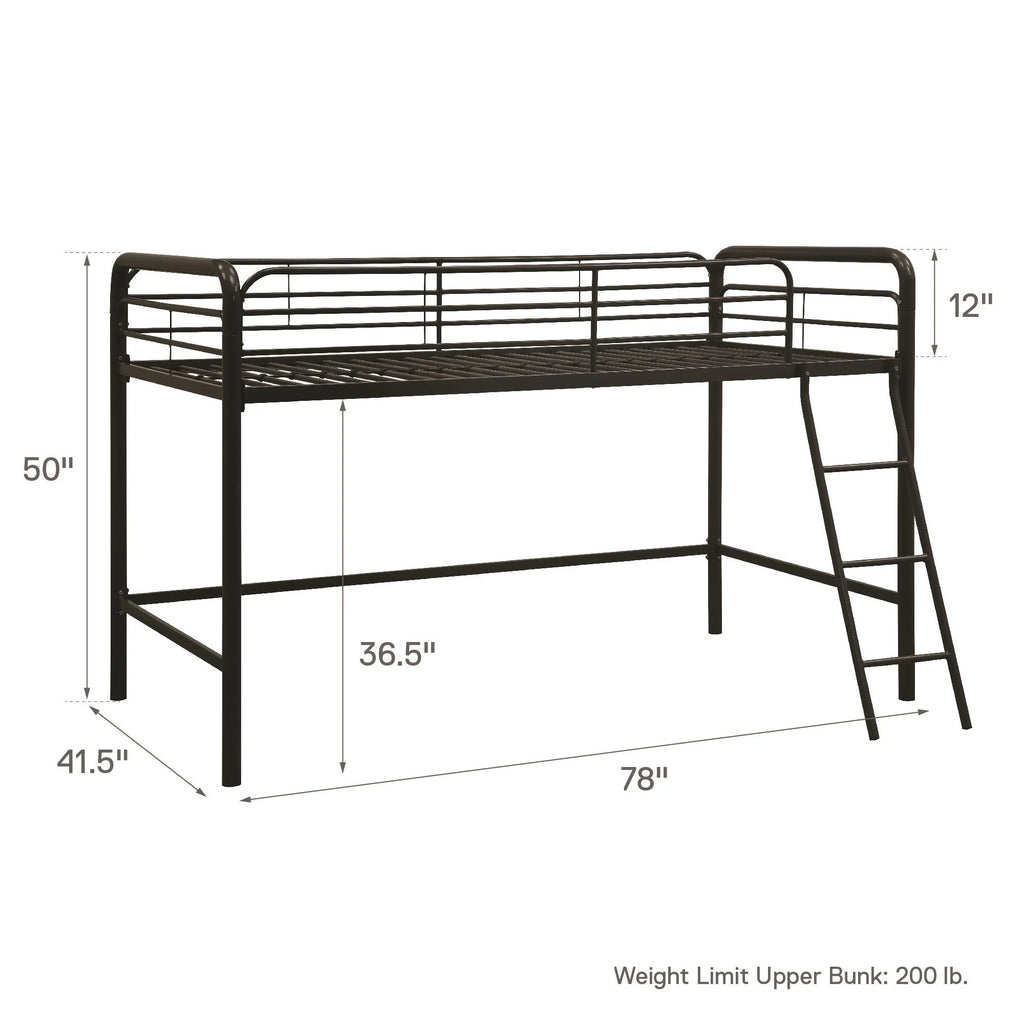 Black Twin Metal Kids Loft Bed B262342