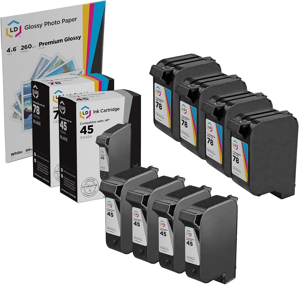 8-Pack Ink Cartridge Replacements for HP 45 & HP 78 X879202