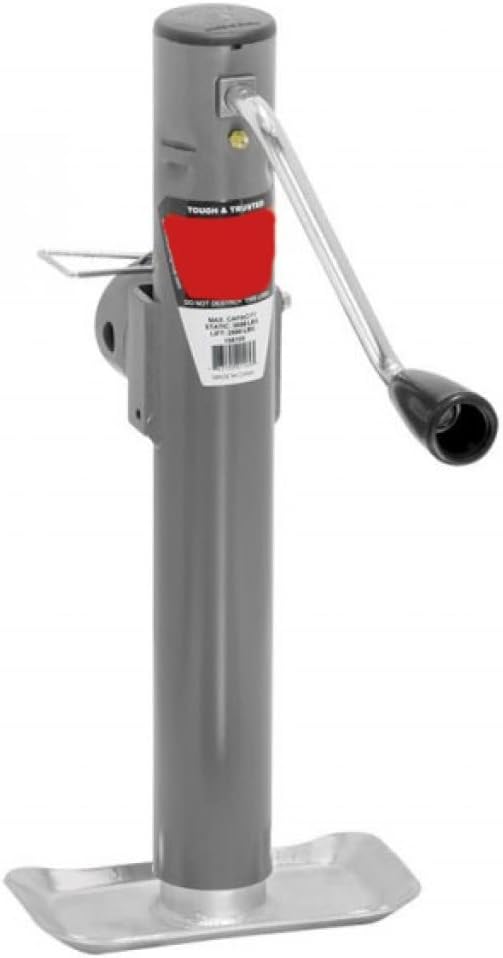 Trailer Jack, Side Wind, Swivel, 15in. Travel, Weld-On, 2000lbs., Grey U752758