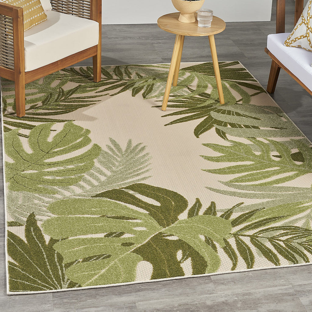 4' x 6' Ivory Green Area Rug E598