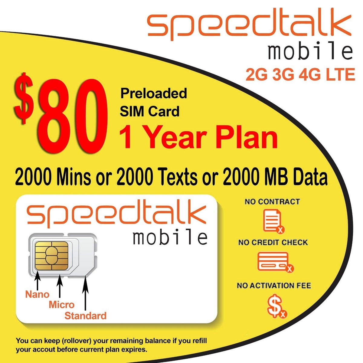 Prepaid GSM SIM Card Wireless Plan W60669