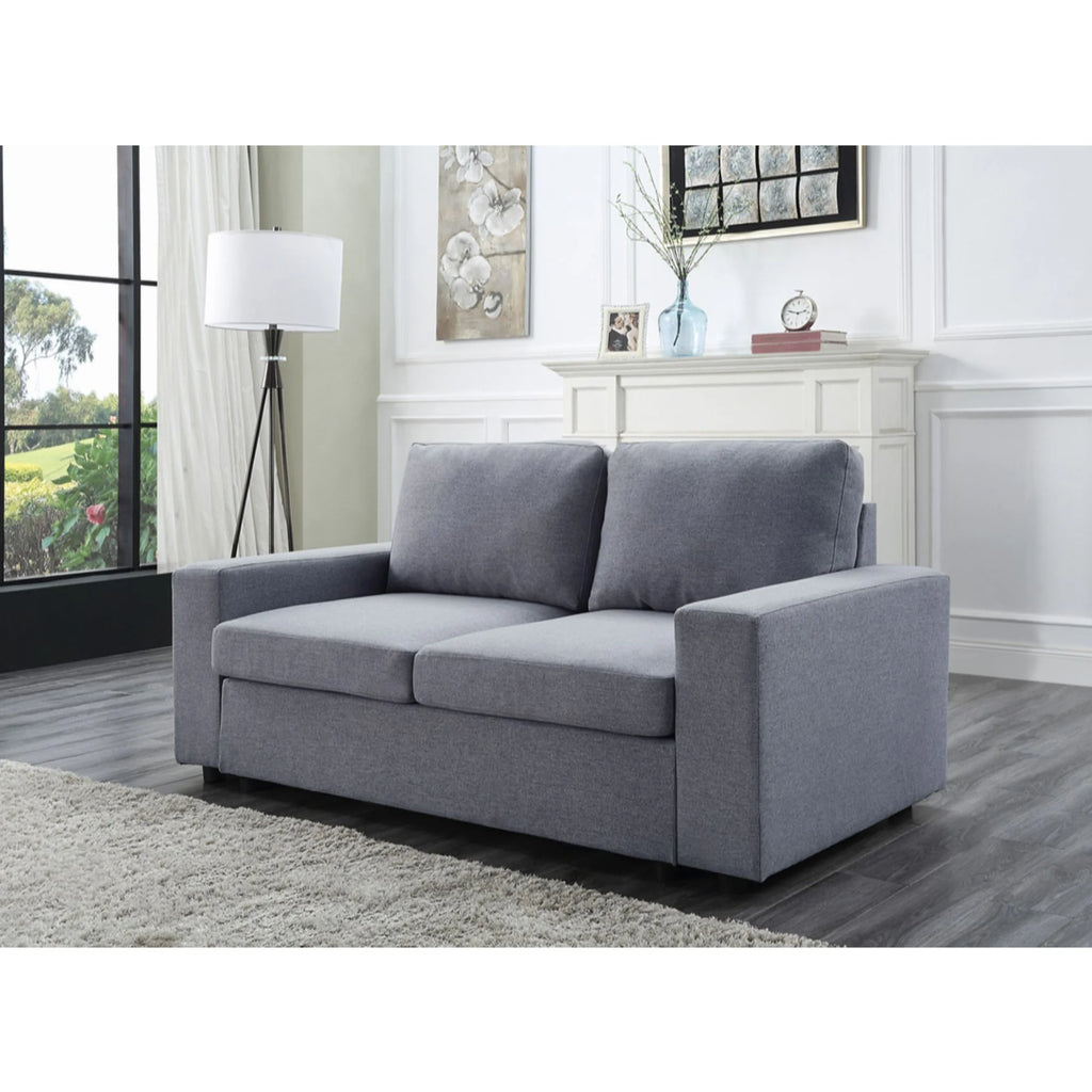 Gray Linen Loveseat P6912