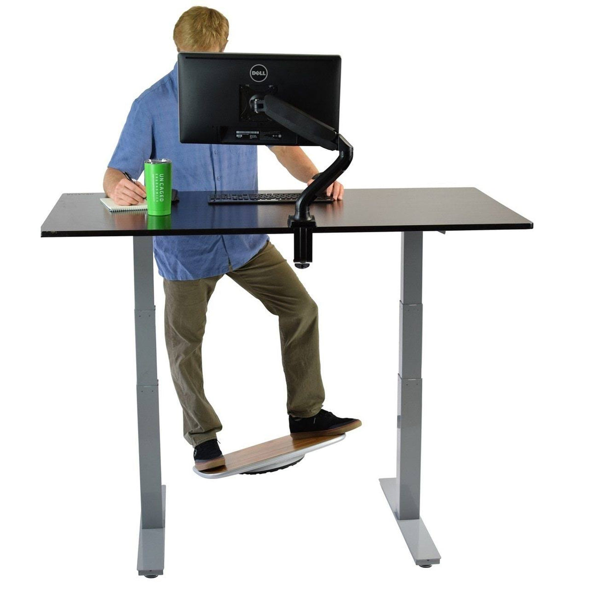 Electric Adjustable Height Standing Desk Black / 60x30x22 Natural Bamboo R1853