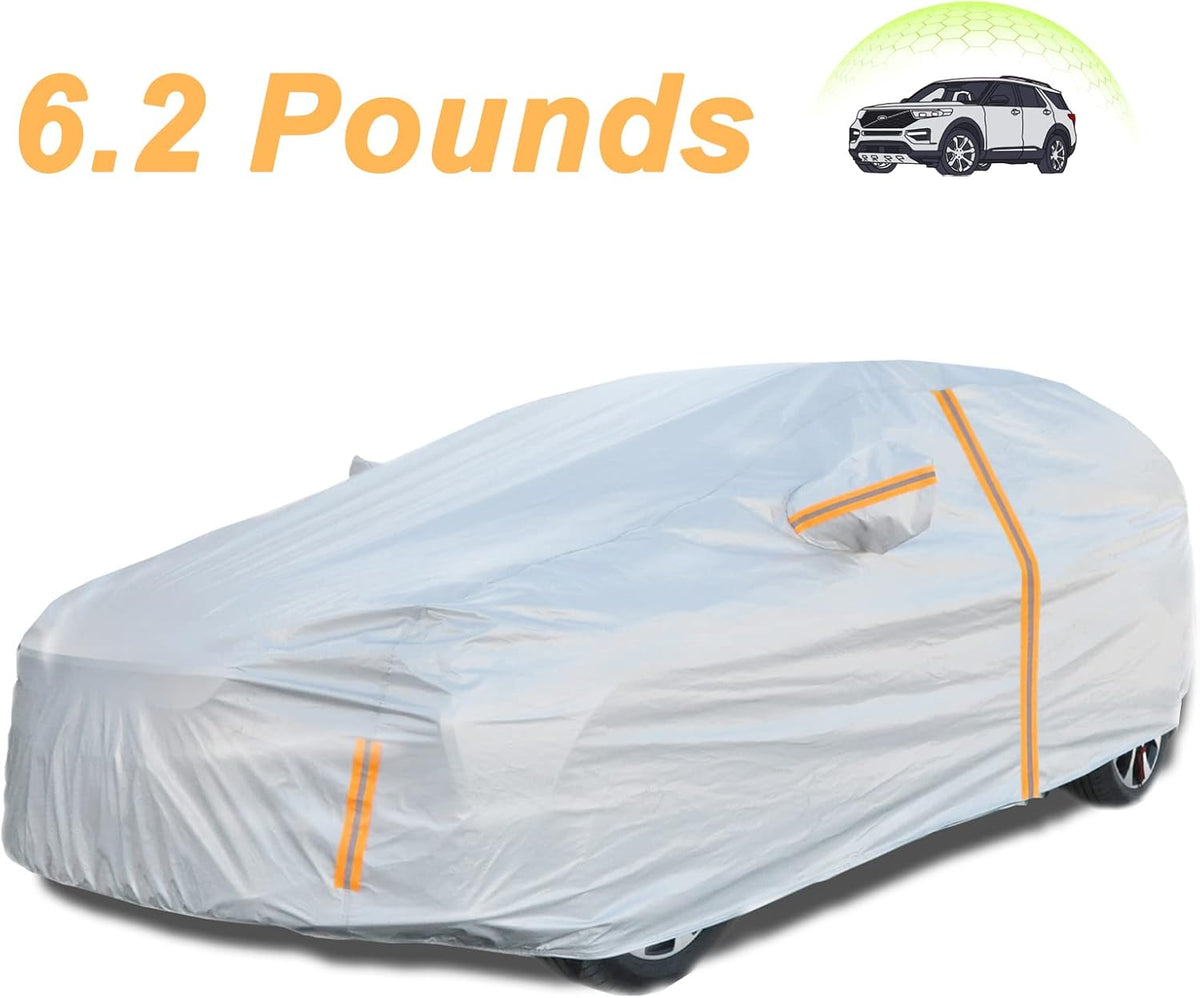 6 Layers Waterproof Cotton Car Cover with Zipper O64080