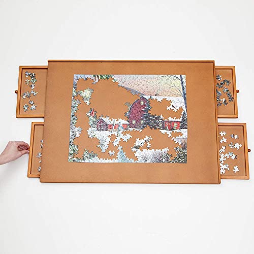1000 Piece Wooden Puzzle Board with Drawers P185494