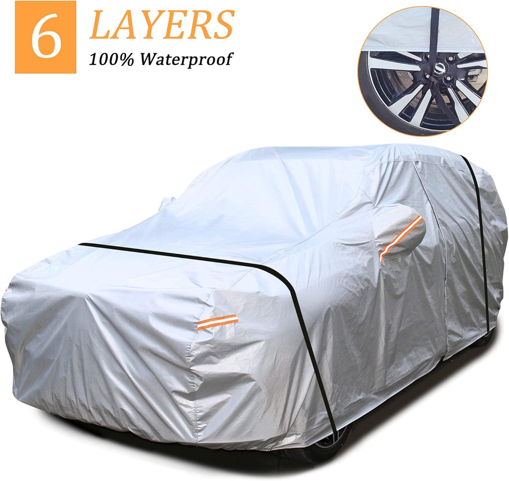 Waterproof All Weather Outdoor Car Cover with Zipper E50859
