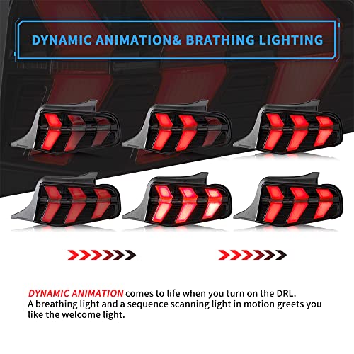 LED Tail Lights with Amber Red Turn Signal Smoke Lens T173