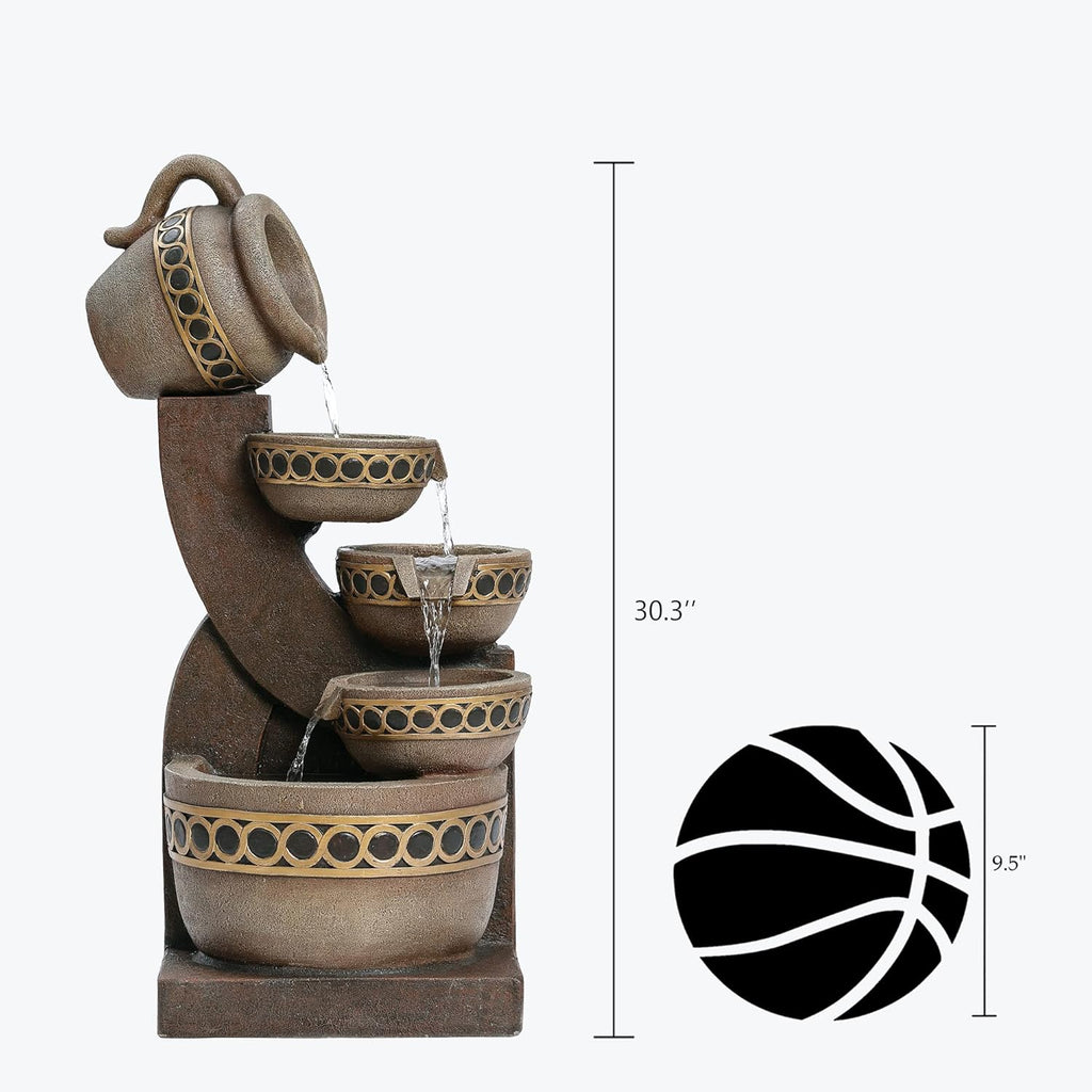 5 Tiered Polyresin Outdoor Water Fountain X676957