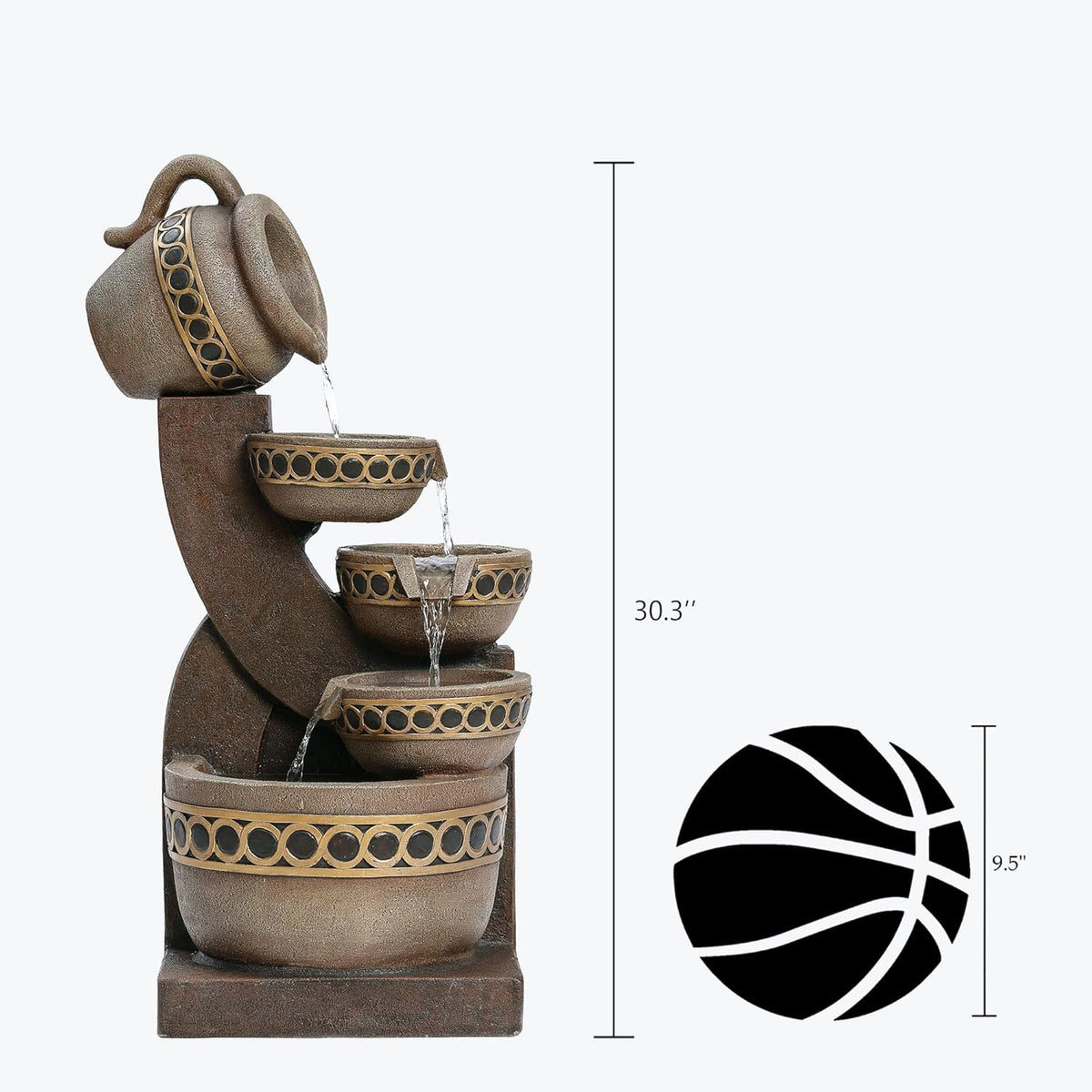5 Tiered Polyresin Outdoor Water Fountain X676957