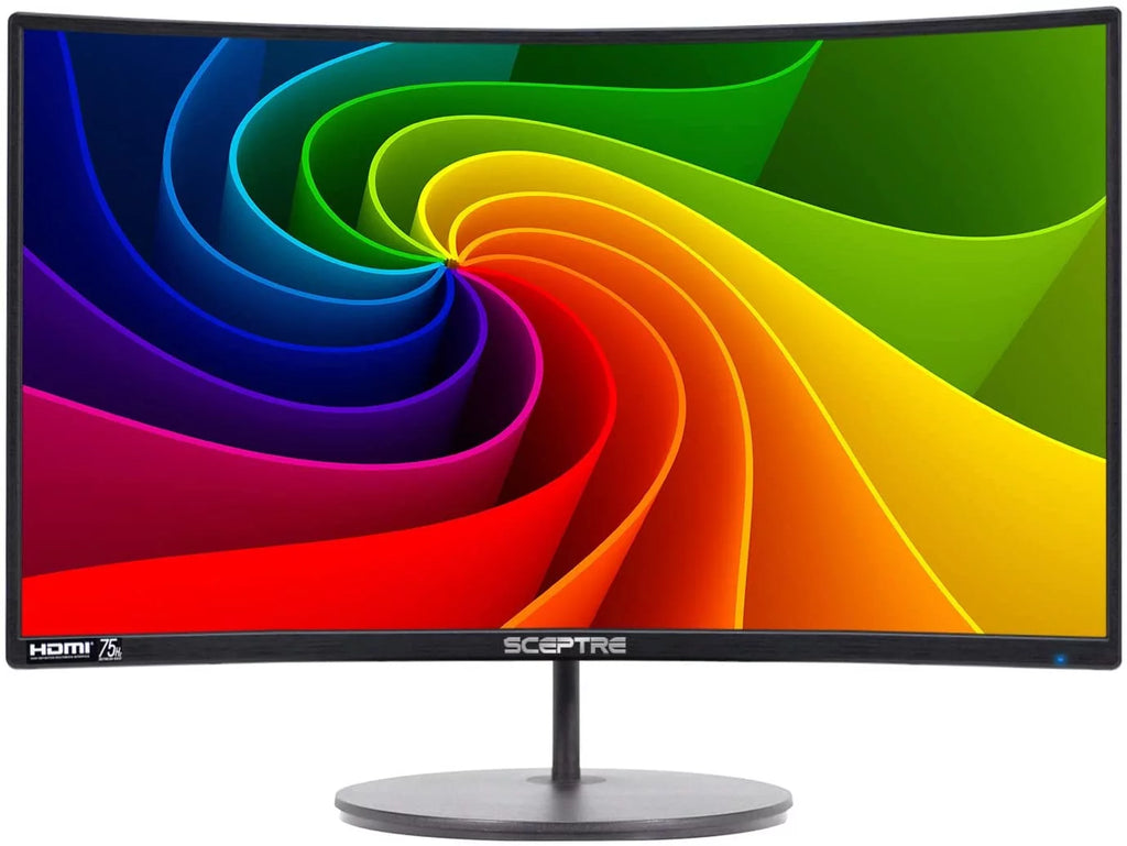 24" Curved 75Hz Gaming LED Monitor Full HD 1080P HDMI VGA Speakers Metal Black V271806