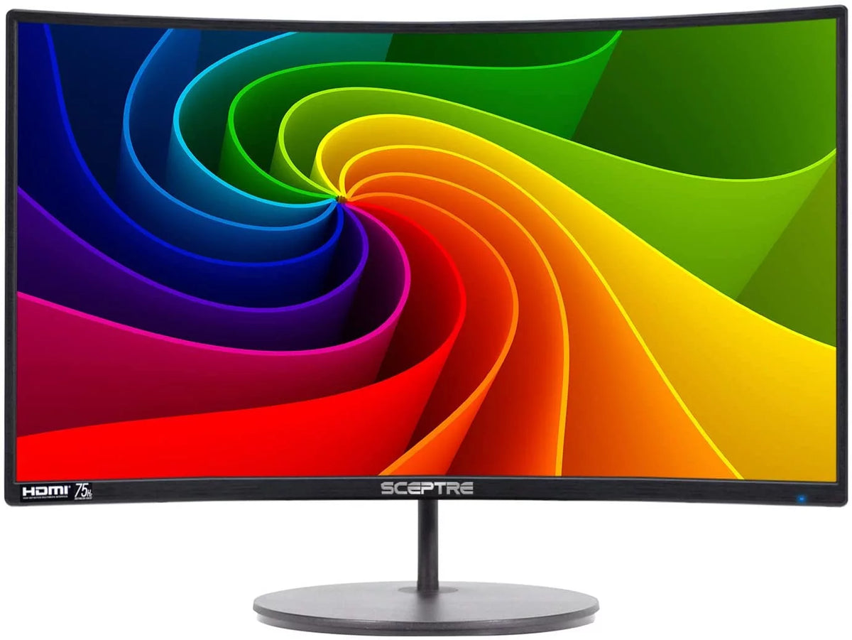 24" Curved 75Hz Gaming LED Monitor Full HD 1080P HDMI VGA Speakers Metal Black V271806