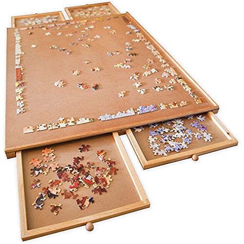 1000 Piece Wooden Puzzle Board with Drawers P185494