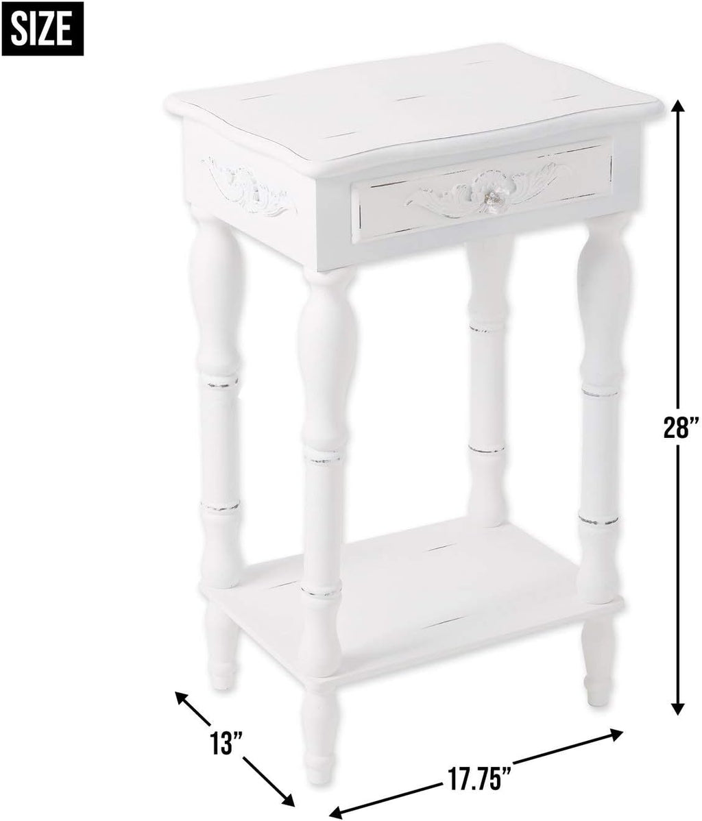 Set of 2 Carved Wood Nightstands P600389