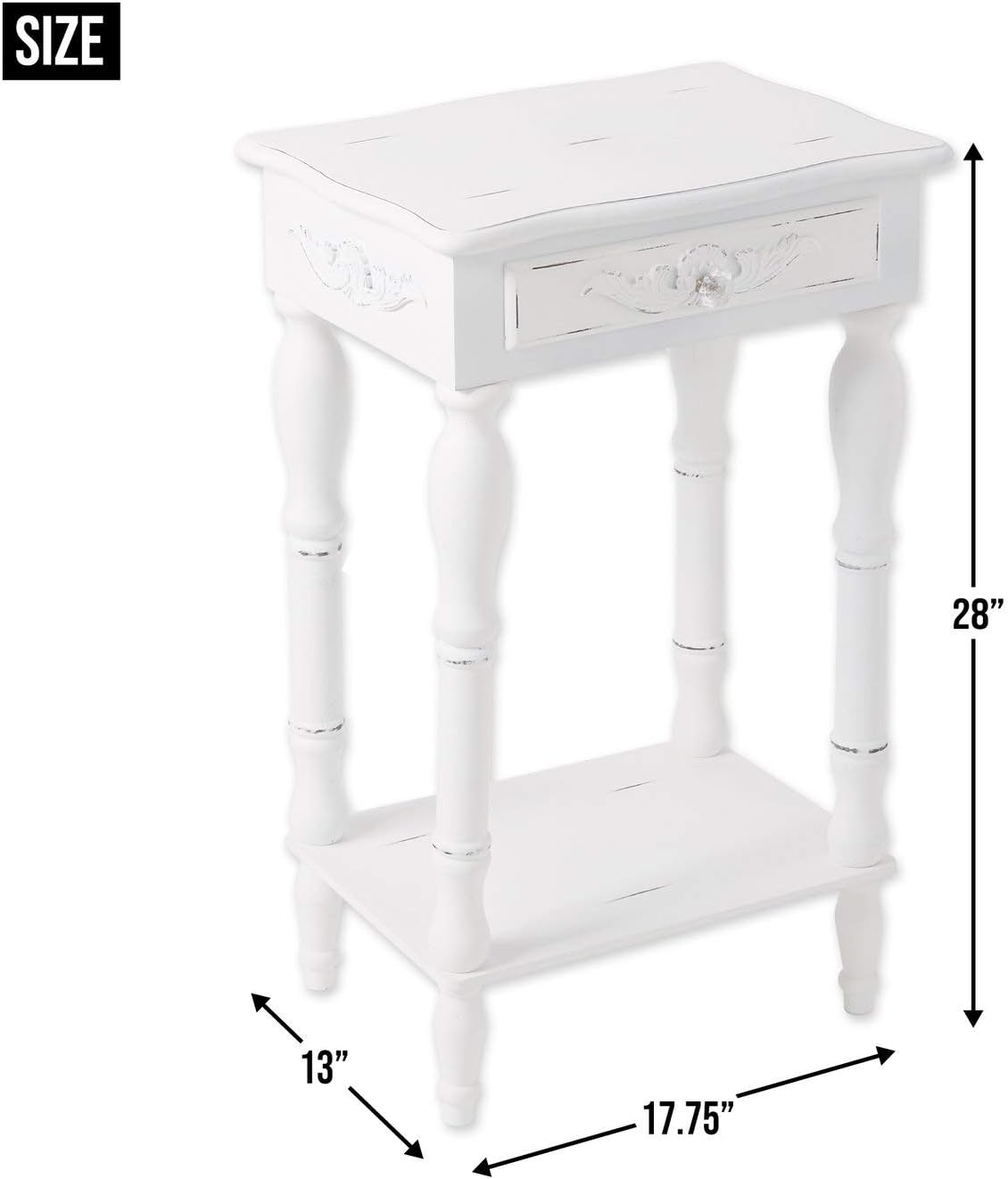 Set of 2 Carved Wood Nightstands P600389