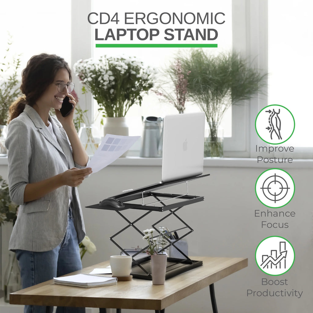 Adjustable Standing Desk Converter with Mouse Pad I2356