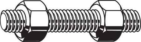 Threaded Stud, Plain, 1-5/8-8X11-1/4, PK4 F523633