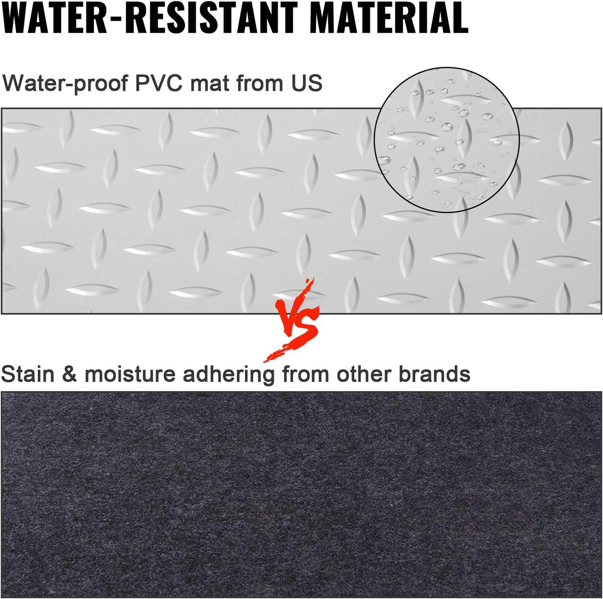 Vinyl Garage Floor Mat 4.9x13ft Anti-Slide Diamond Texture Silver PVC Garage Flooring Roll C278674