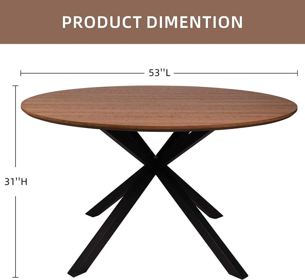 Mid-Century Modern Round Dining Table for 4-6 T145312
