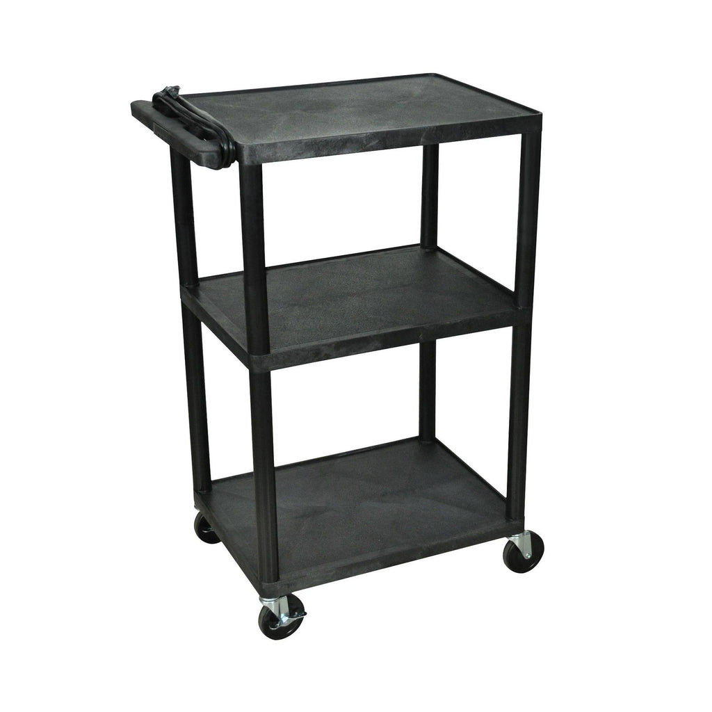 42x22H Electric A V Cart with Three Shelves Q753